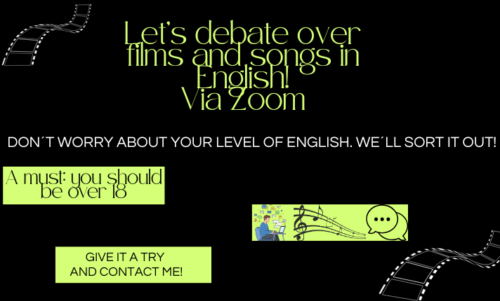 "Practising English online with movie and song debates via Zoom"